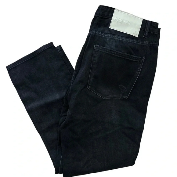 One Teaspoon NWT Messed Trucker Mid Waist Straight Leg Jeans Size 18 - Picture 5 of 10